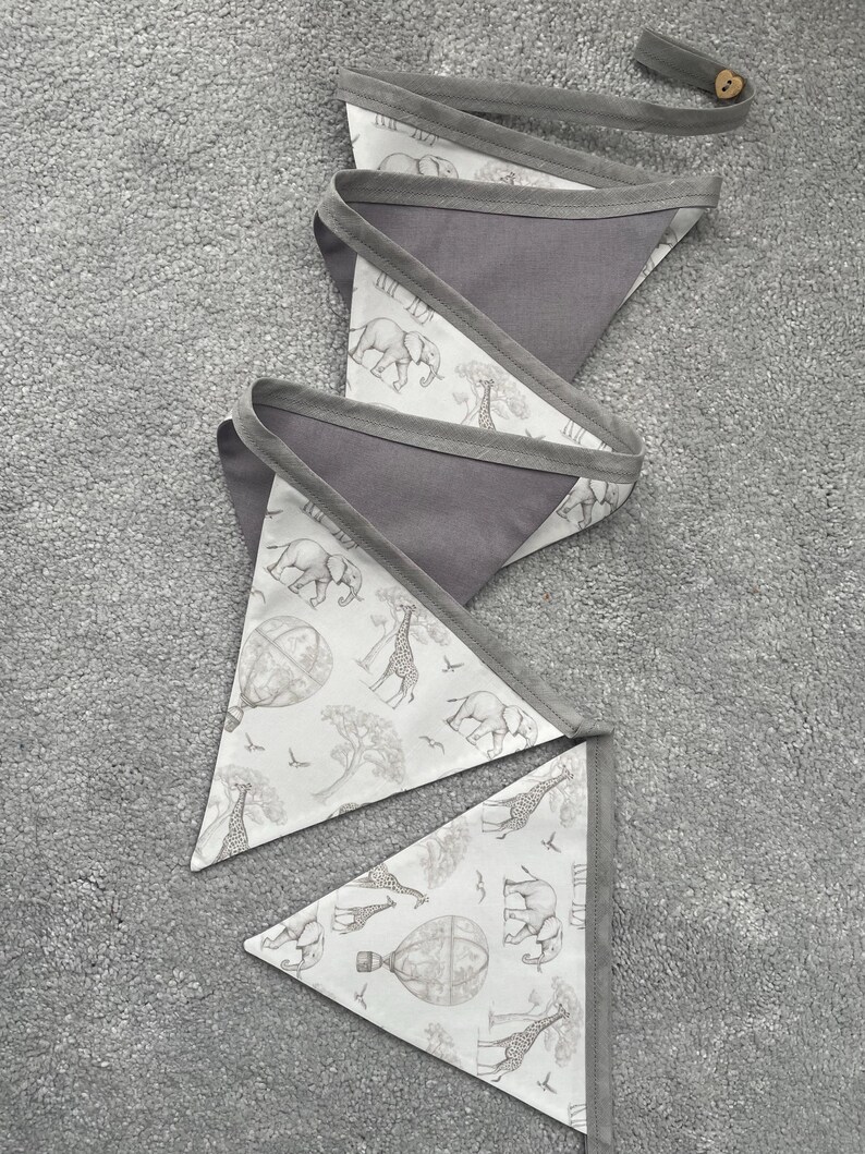 Handmade Safari Bunting: Grey Nursery Decor, Baby Shower - Etsy