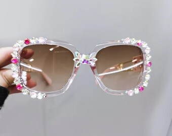 Occhiali da sole in cristallo personalizzati, occhiali da donna, occhiali alla moda, occhiali con protezione solare, occhiali personali, occhiali estivi, occhiali da festa