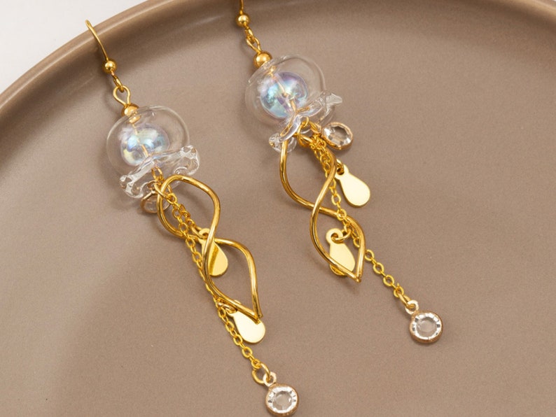 Jellyfish Earrings: Beach Jewelry, Ocean Lover Gift, Summer Vibes, Sea Creature Treasures, Cute Dangle Earrings, Sterling Silver image 9