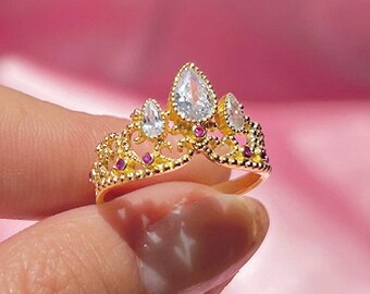 Princess Crown Ring, Princess Sieraden, Cadeau voor haar, vrouwen cadeau, prinses Crown Verlovingsring, Geek Sieraden, uniek cadeau, verjaardagscadeau