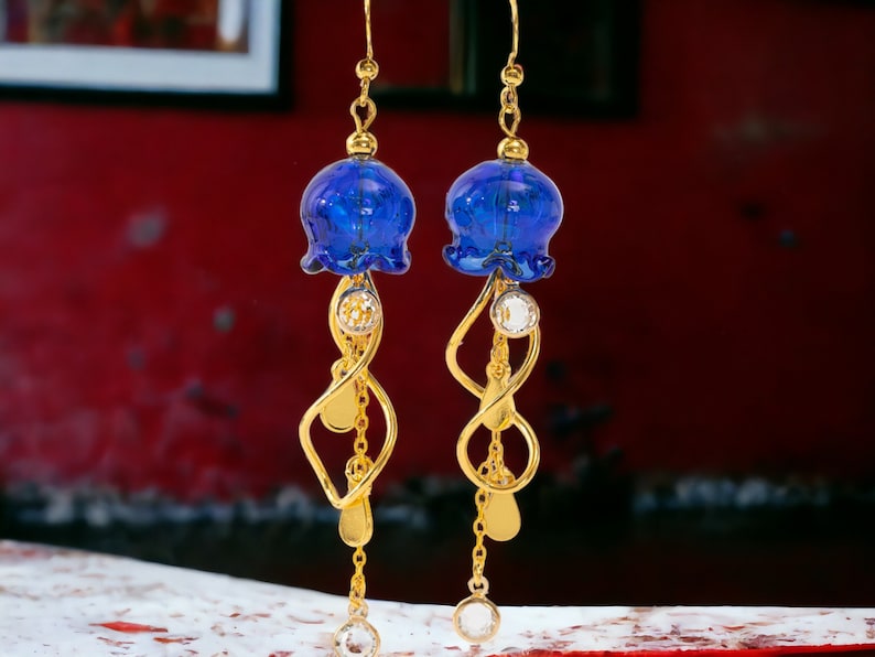Jellyfish Earrings: Beach Jewelry, Ocean Lover Gift, Summer Vibes, Sea Creature Treasures, Cute Dangle Earrings, Sterling Silver image 7