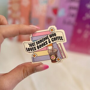 Sticker Loves books & coffee