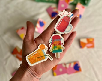 Lot de 3 stickers Summer time