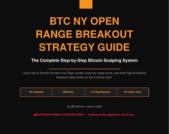 BTC Scalping Strategy Guide PDF — NY Open Range Breakout Bitcoin Trading System Real Proof