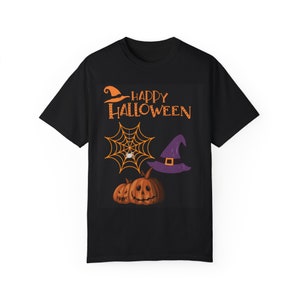 Koszulka Comfort Colors na Halloween: barwiona na odzieży, z motywem duchów retro