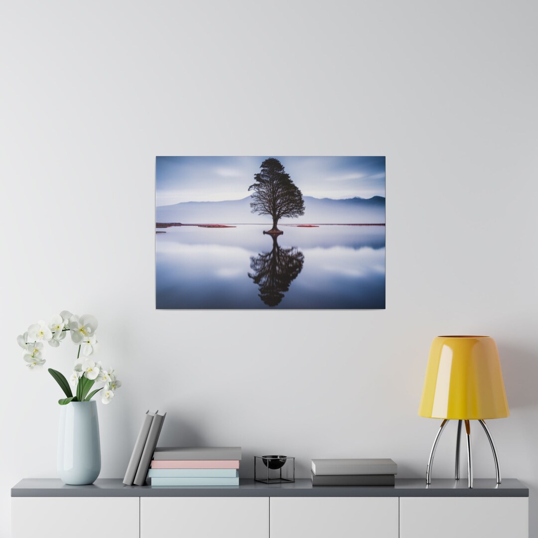 Contrast Tree Reflection of a Tree in Blue Contrast, Tree, Nature, Canvas - Etsy