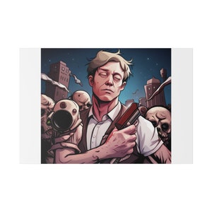 Zombie Attack, digitale Kunst auf Leinwand