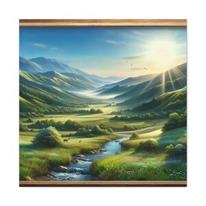 Serene Valley Landscape Canvas Print: Nature Wall Art