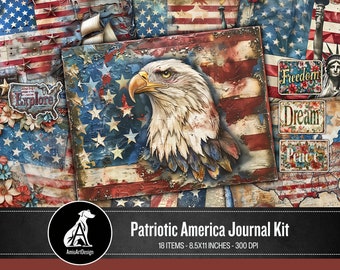 Vaterländischer Amerika Junk Journal Kit: Vintage Americana (Digitaler Download)