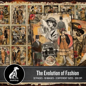 Vintage Fashion Collage Junk Journal Pages: Retro Style (Digital Download)