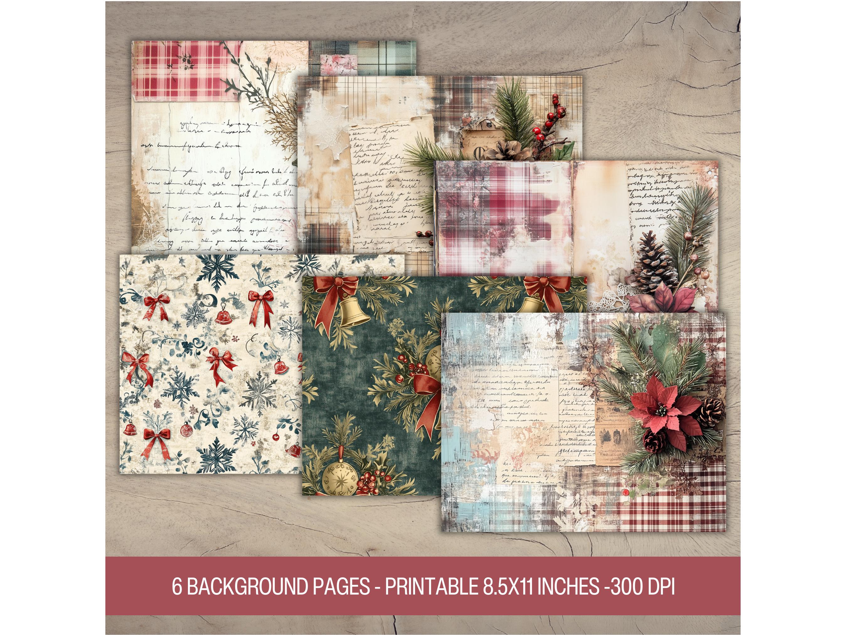 Vintage Christmas Junk Journal Kit: Holiday Ephemera, Tags (printable ...