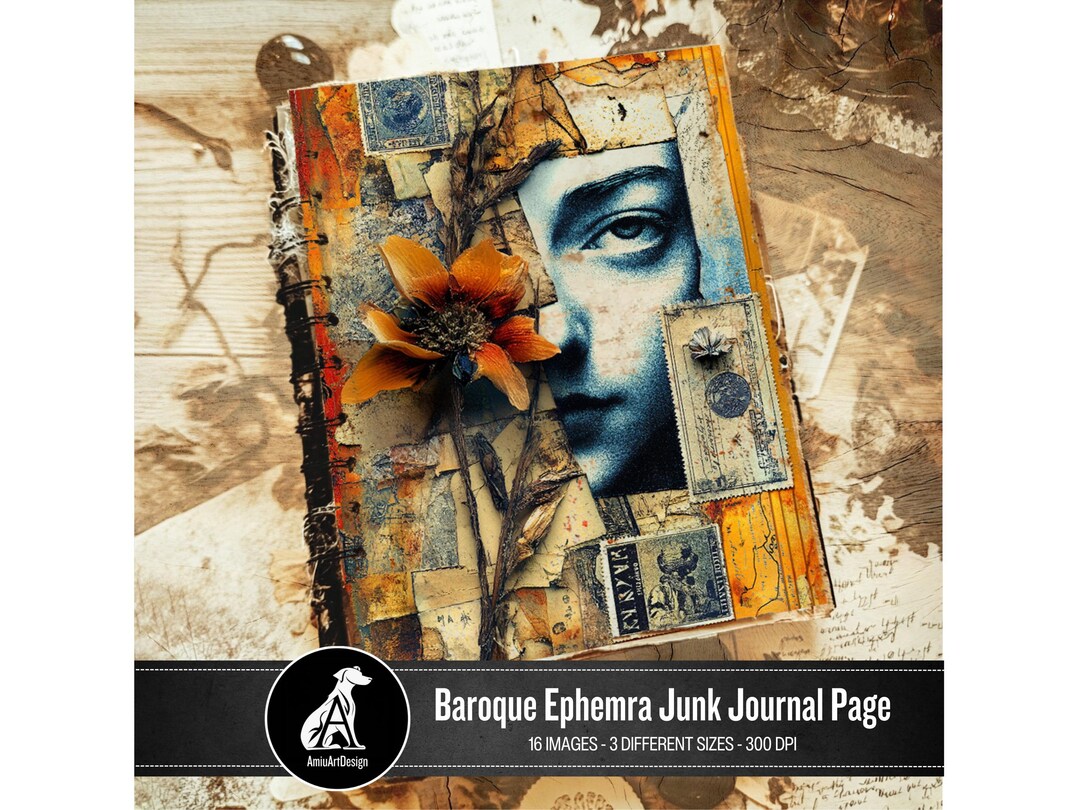 Baroque Ephemra Collage Printable Junk Journal Pages, Mixed Media Art ...
