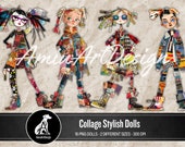 Collage Paper Dolls: Printable Junk Journal Art (PDF)