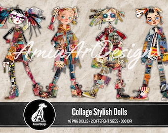 Collage Paper Dolls: Printable Junk Journal Art (PDF)