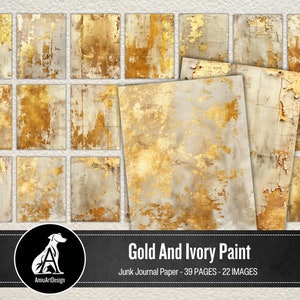 Gold & Ivory Junk Journal Pages: Weathered Wood Textures (Digital Download)