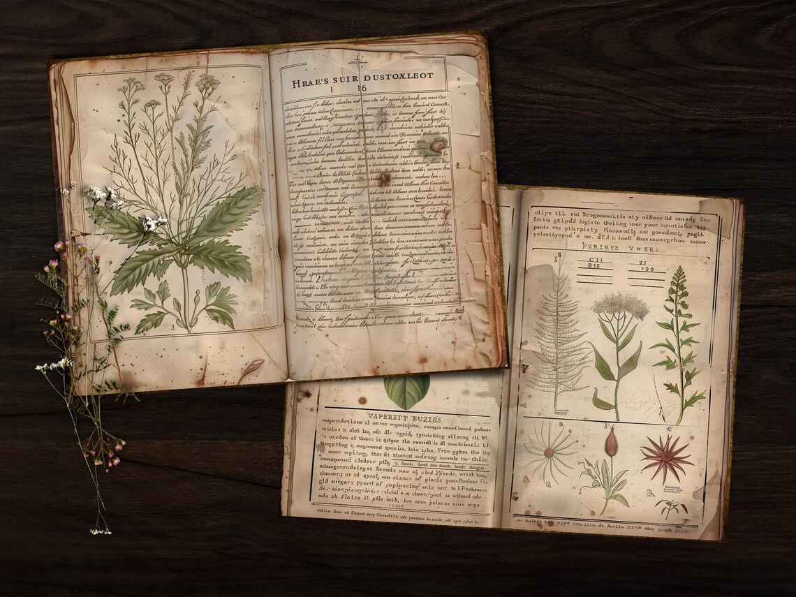 Botanical Herbs Junk Journal Pages: Antique Ephemera (digital Download ...