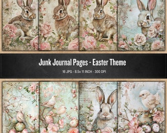 Shabby Chic Easter Junk Journal Pages: Vintage Watercolor (Digital Download)