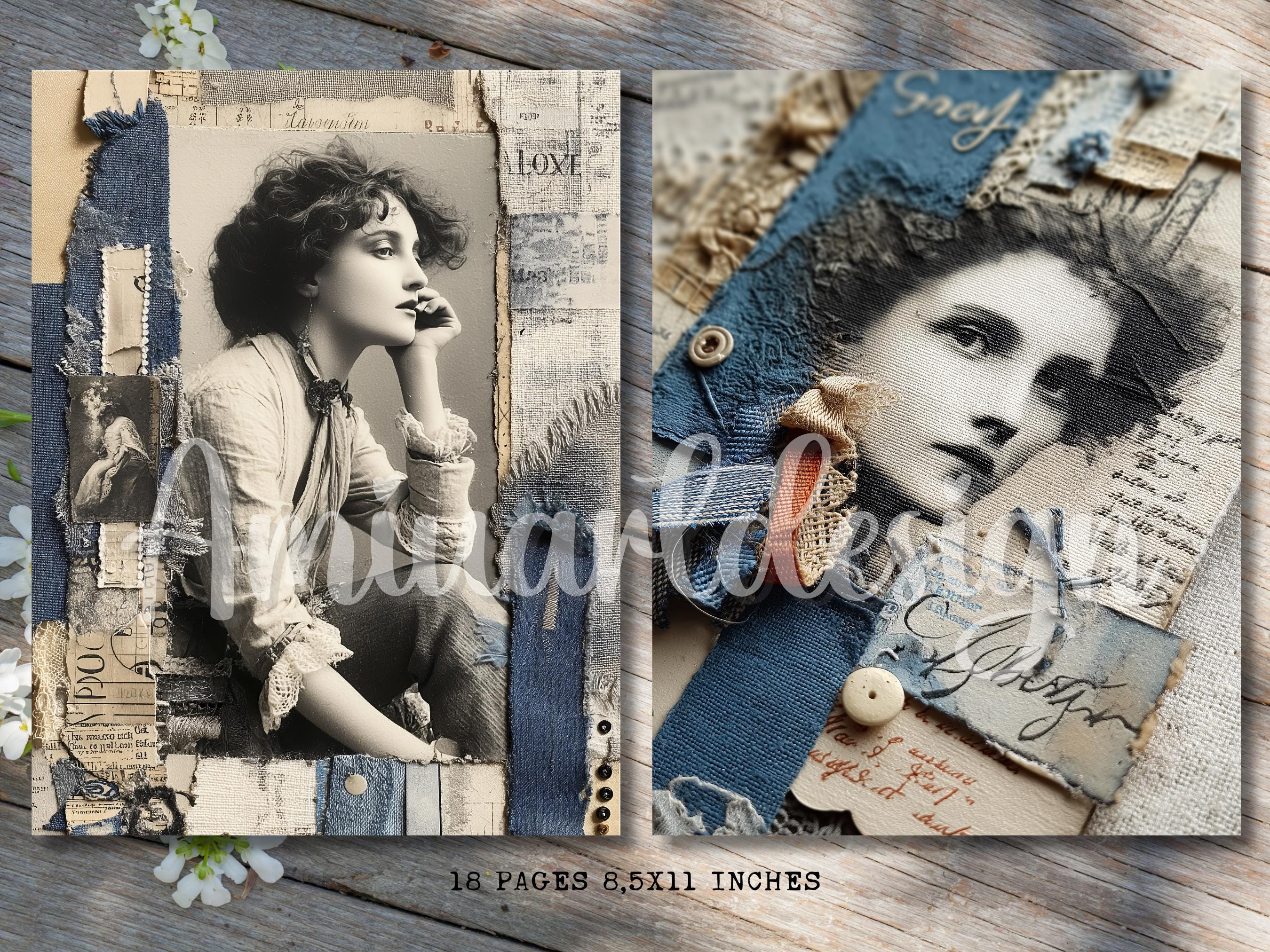 Victorian Woman Junk Journal Kit: Printable Ephemera Collage (digital ...