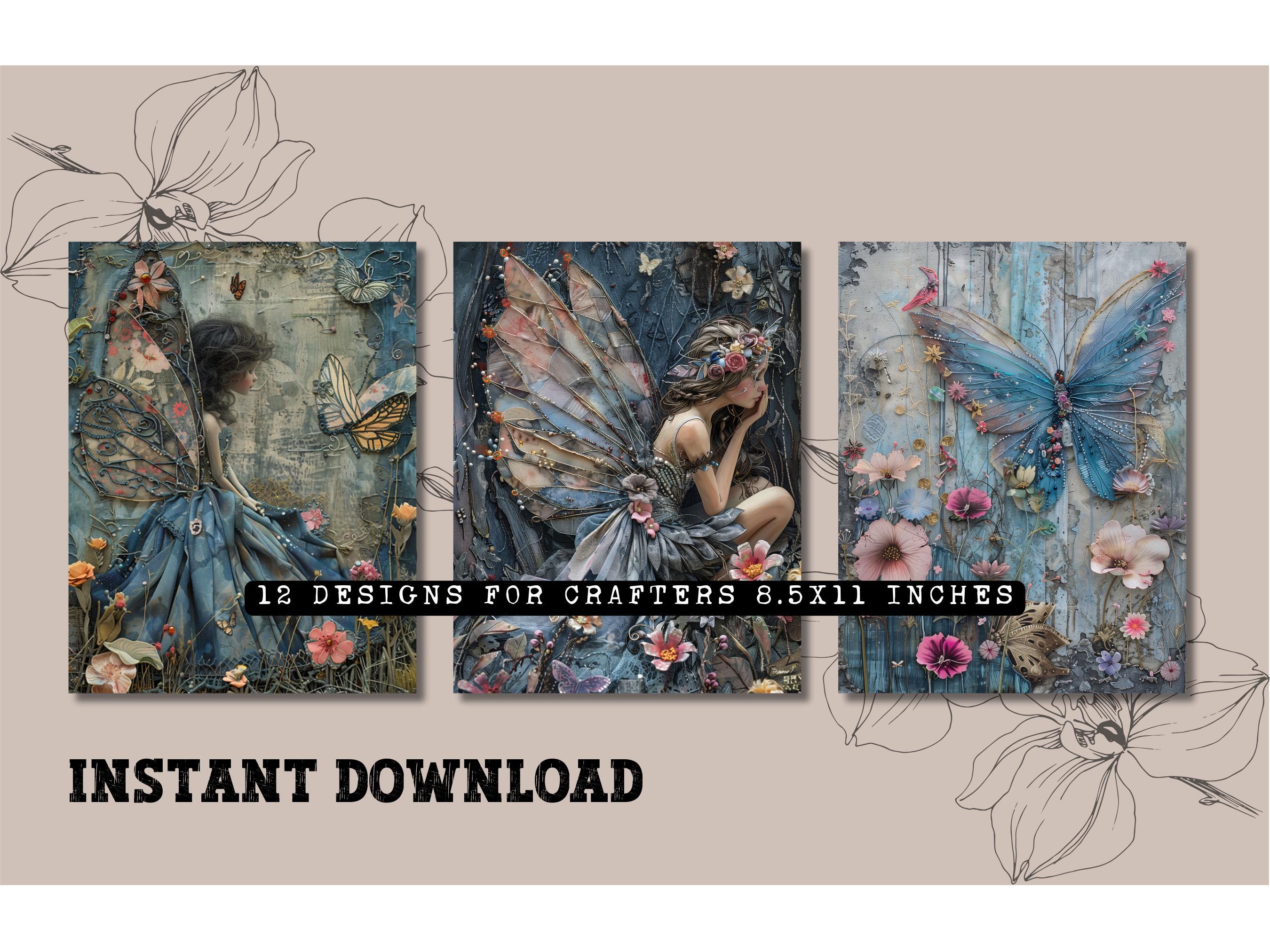 Whimsical Fairy Junk Journal Pages: Shabby Chic Collage (digital ...