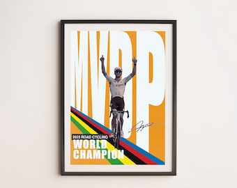 Poster de cyclisme - Mathieu Van Der Poel, champion du monde