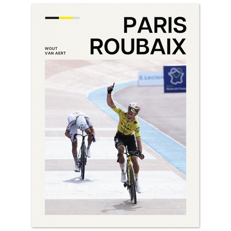Cycling Poster - Wout van Aert Paris Roubaix image 1
