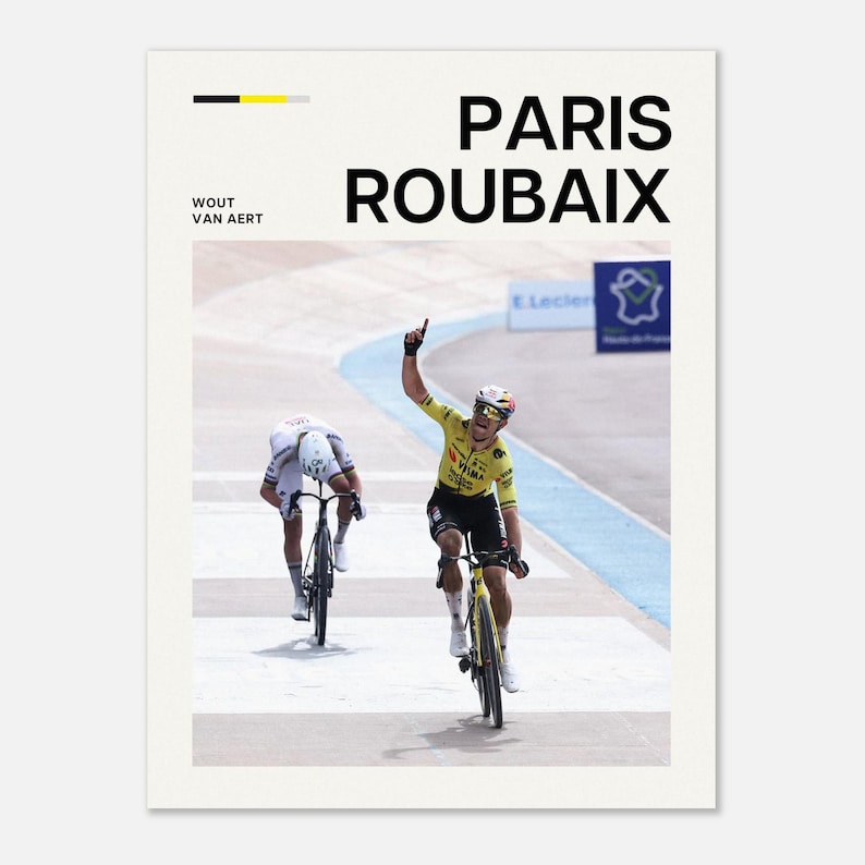 Cycling Poster - Wout van Aert Paris Roubaix image 2