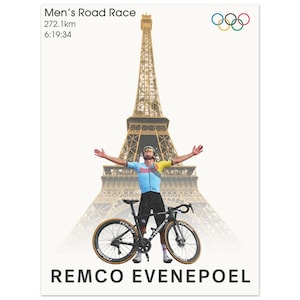Arte mural de ciclismo - Remco Evenepoel, campeón olímpico de ciclismo en ruta - Regalo de bicicleta para ciclistas - Regalo para amantes de la bicicleta