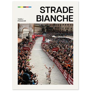 Decorazione murale per ciclisti - Tadej Pogacar Strade Bianche - Regalo per ciclisti - Regalo per amanti della bicicletta