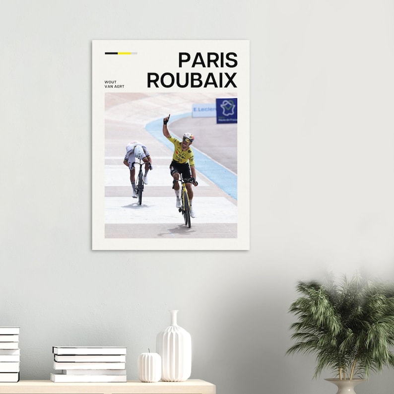 Cycling Poster - Wout van Aert Paris Roubaix image 3