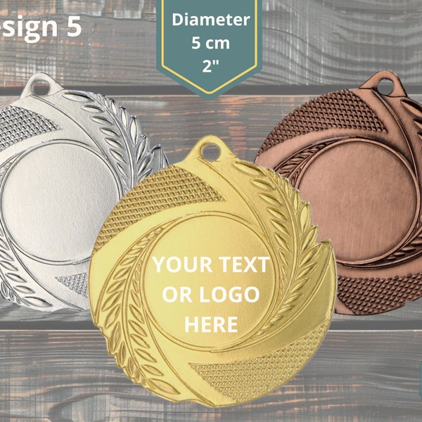 048 Custom medal with text or logo, Personalized medal, Gold medal, Silver Medal, Bronze Medal, Sport medal, Award, Corporate medal