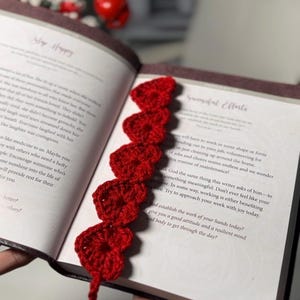 Crochet Heart Bookmarks