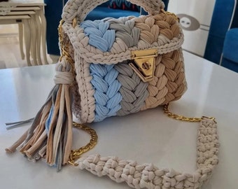 Elegant Handmade: Colorful Pistachio Pattern Crochet Cotton Bag Collection for Women