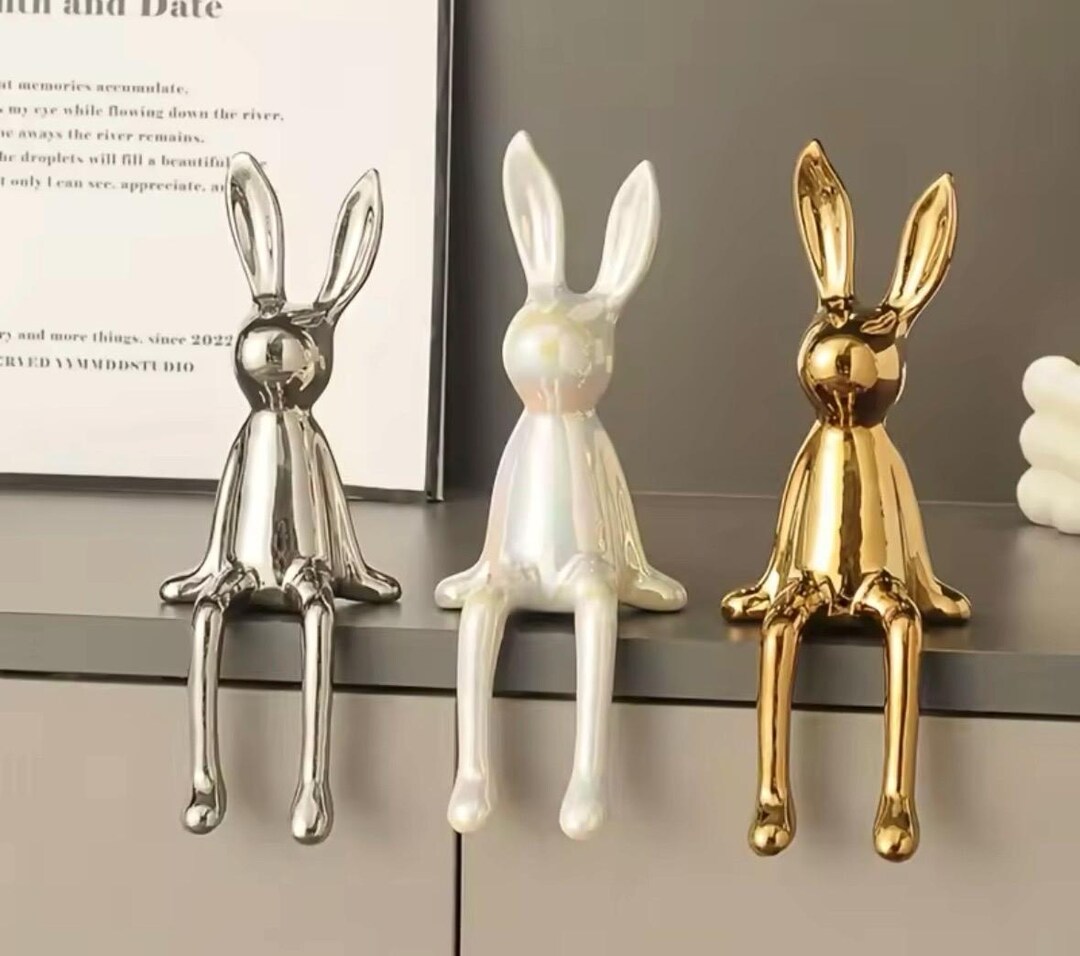 Cute Bunny Bookend Statue Whimsical Rabbit Book Holder - Etsy