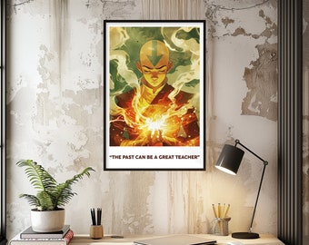 Avatar The Last Airbender Poster︱Water Earth Fire Air︱Wall Art︱Avatar︱Decor︱ATLA︱Anime︱Poster