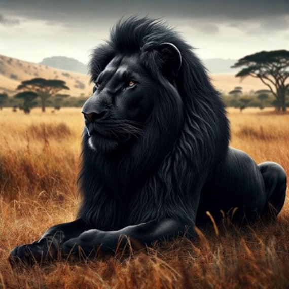 Black Lion - Etsy