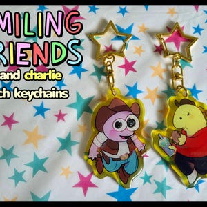 Lächelnde Freunde Acryl Schlüsselanhänger - Pim und Charlie