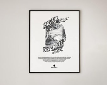 Vintage Apple Personal Computers Poster, Apple Poster, Rainbow