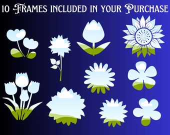 Floral Canva frames digital download, Detailed design to drag/drop your pattern or text, Save time and let us do the work for you!