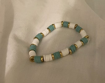 Sage green and gold bracelet