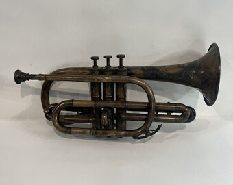 Antiek/vintage Boston Musical Instrument Company Brass Cornet 19753 A