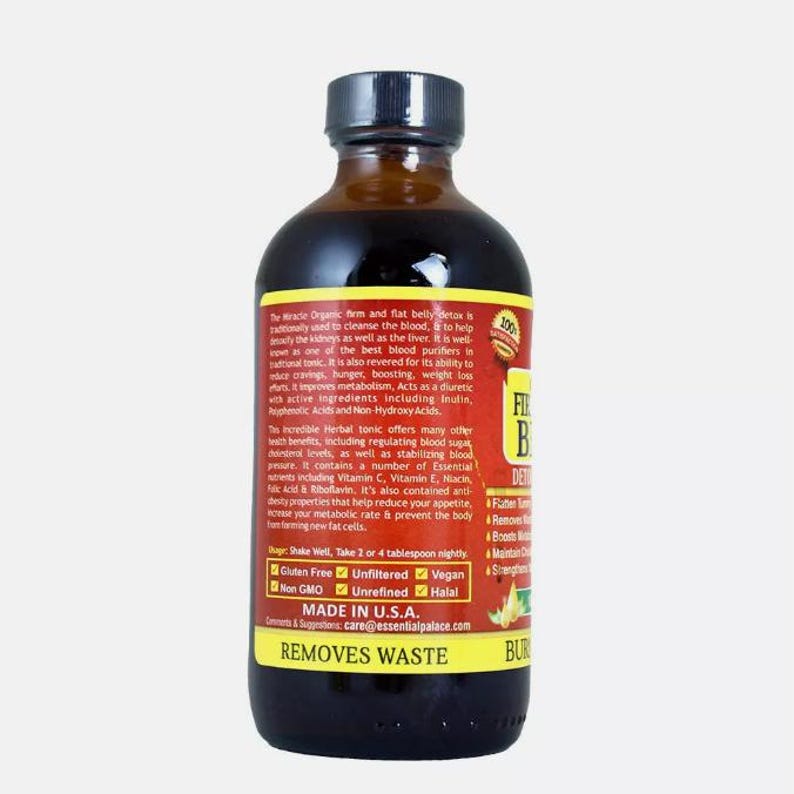 Essential Palace Organic Firm & Flat Belly Detox – 16 Oz Herbal Liquid