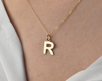 Gold Initial Necklace For Women, 14K Gold Initial Necklace, Personalized Initial Necklace, Customize Initial Necklace, Dainty Initial Charm
