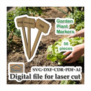 Marqueurs de jardin - fichier découpé au laser, SVG, CDR, PDF, ai, dxf