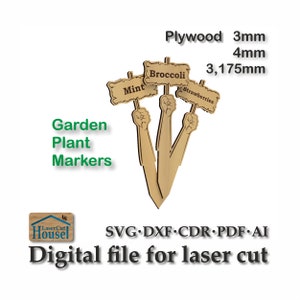 Marqueurs de jardin - fichier découpé au laser, SVG, CDR, PDF, ai, dxf