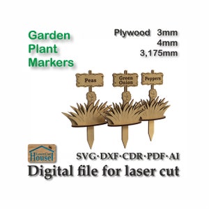 Marqueurs de jardin - fichier découpé au laser, SVG, CDR, PDF, ai, dxf