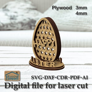 Digital file for laser cutting of an Easter egg. Easter decor.SVG file