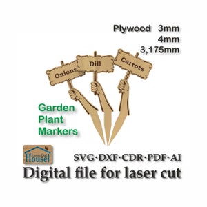 Marqueurs de jardin - fichier découpé au laser, SVG, CDR, PDF, ai, dxf