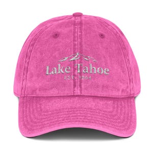 Embroidered Vintage Cap, Lake Tahoe Dad Hat, Retro Baseball Cap, Outdoor Adventure Gift, Boho Festival Fashion, Nature Lover Headwear image 5