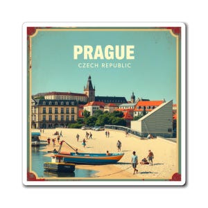 Prague Magnet, Czech Republic Fridge Magnet, Europe Travel Souvenir, Kitchen Decor, Vacation Gift