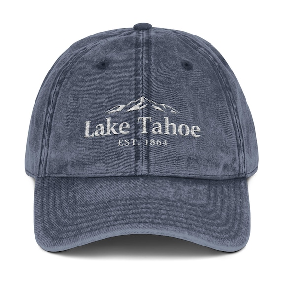 Embroidered Vintage Cap, Lake Tahoe Dad Hat, Retro Baseball Cap, Outdoor Adventure Gift, Boho Festival Fashion, Nature Lover Headwear